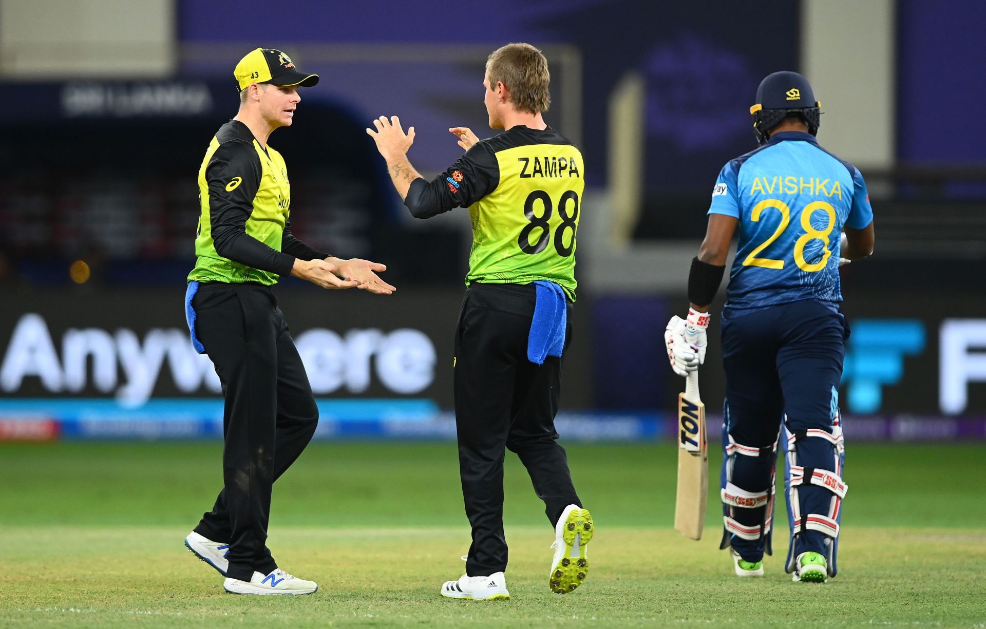 The Aussies taking on Sri Lanka during the T20 World Cup. Pic: Getty Images