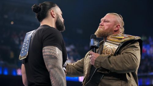 Brock Lesnar and Roman Reigns came face-to-face on SmackDown this week