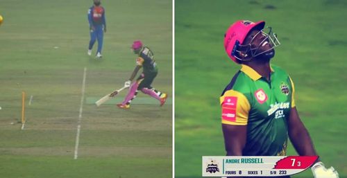 Andre Russell got run out in the unluckiest manner in BPL 2022