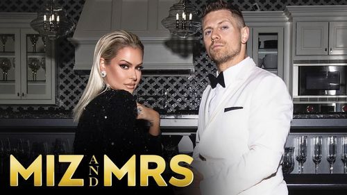 The Miz and Maryse on a promotional image for Miz & Mrs