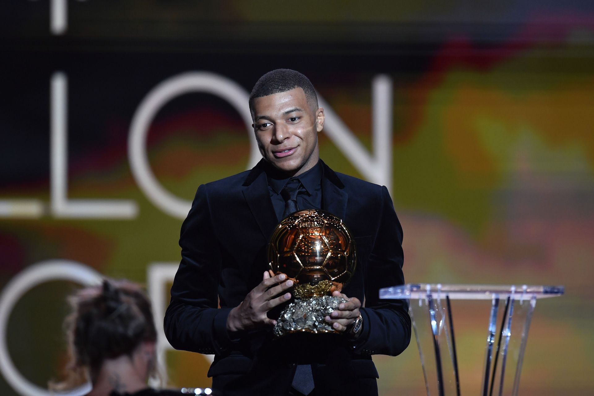 Kylian Mbappe at the Ballon D'Or : Ceremony At Theatre Du Chatelet In Paris