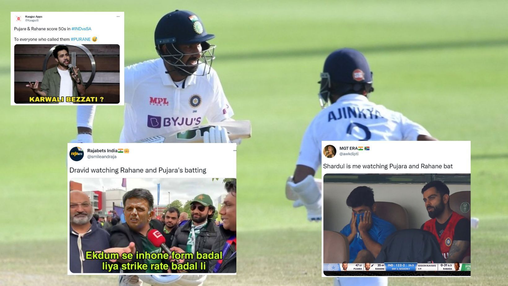 Memes galore as Cheteshwar Pujara and Ajinkya Rahane perform in South Africa.