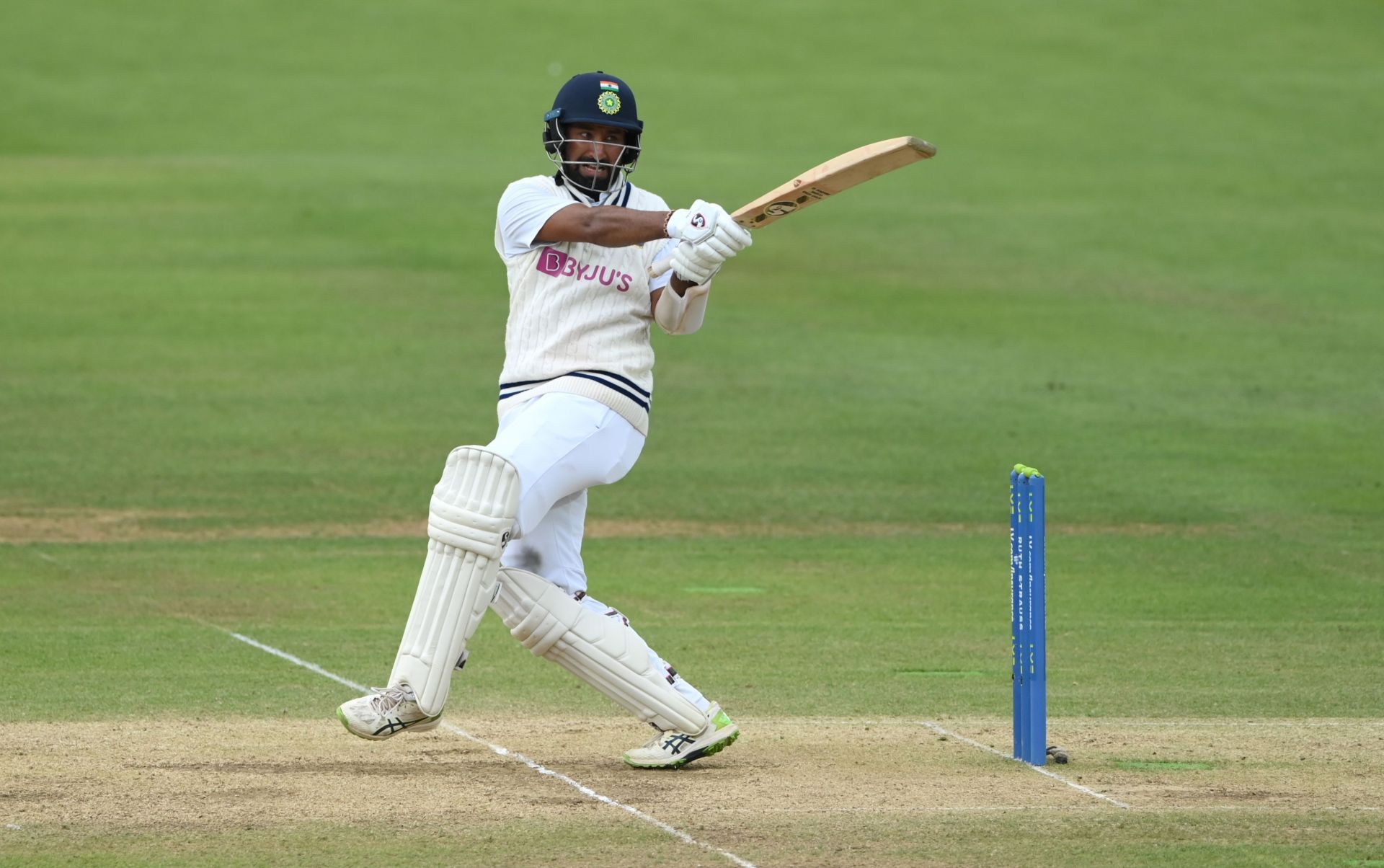 Cheteshwar Pujara batted with aggression on Day 2 in Johannesburg. Pic: Getty Images
