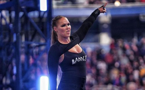 Ronda Rousey after her win at the Royal Rumble