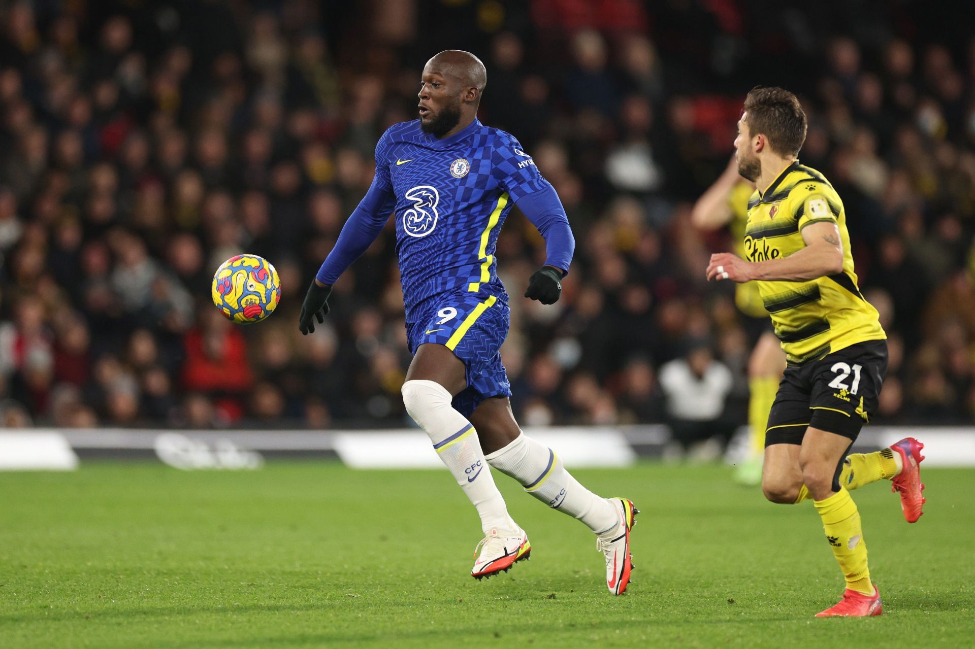 Romelu Lukaku in action for Chelsea.