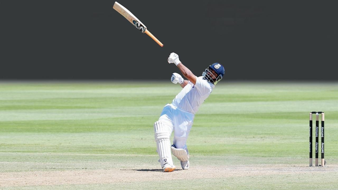 Rishabh Pant in action during the third Test at Cape Town