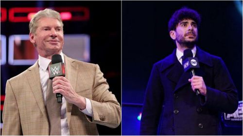 Owner of WWE, Vince McMahon (Left) & Owner of AEW, Tony Khan (Right)