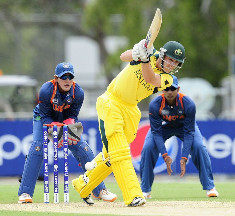 Travis Head in action against India during the 2012 Under-19 Cricket World Cup.