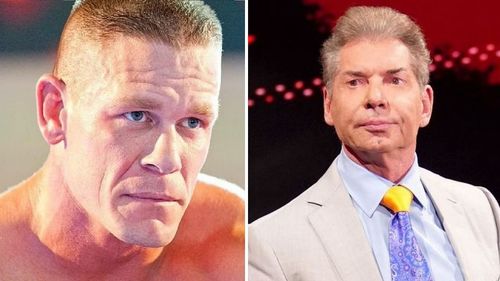 John Cena and WWE Chairman Vince McMahon.