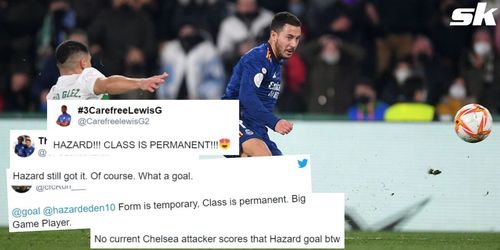 Plenty of praise poured in on social media for Real Madrid's Eden Hazard