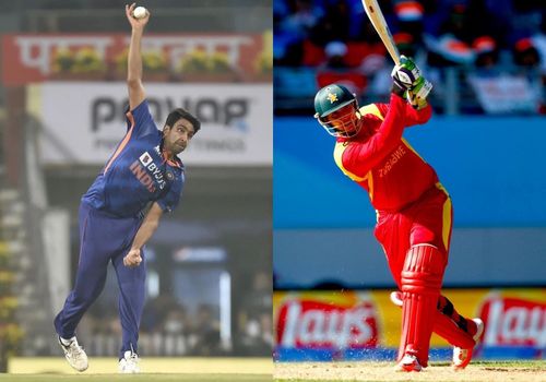 Ravichandran Ashwin and Brendan Taylor. Pics: Getty Images