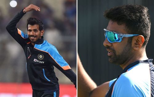 Yuzvendra Chahal (L) and Ravichandran Ashwin. (Image source: Getty)