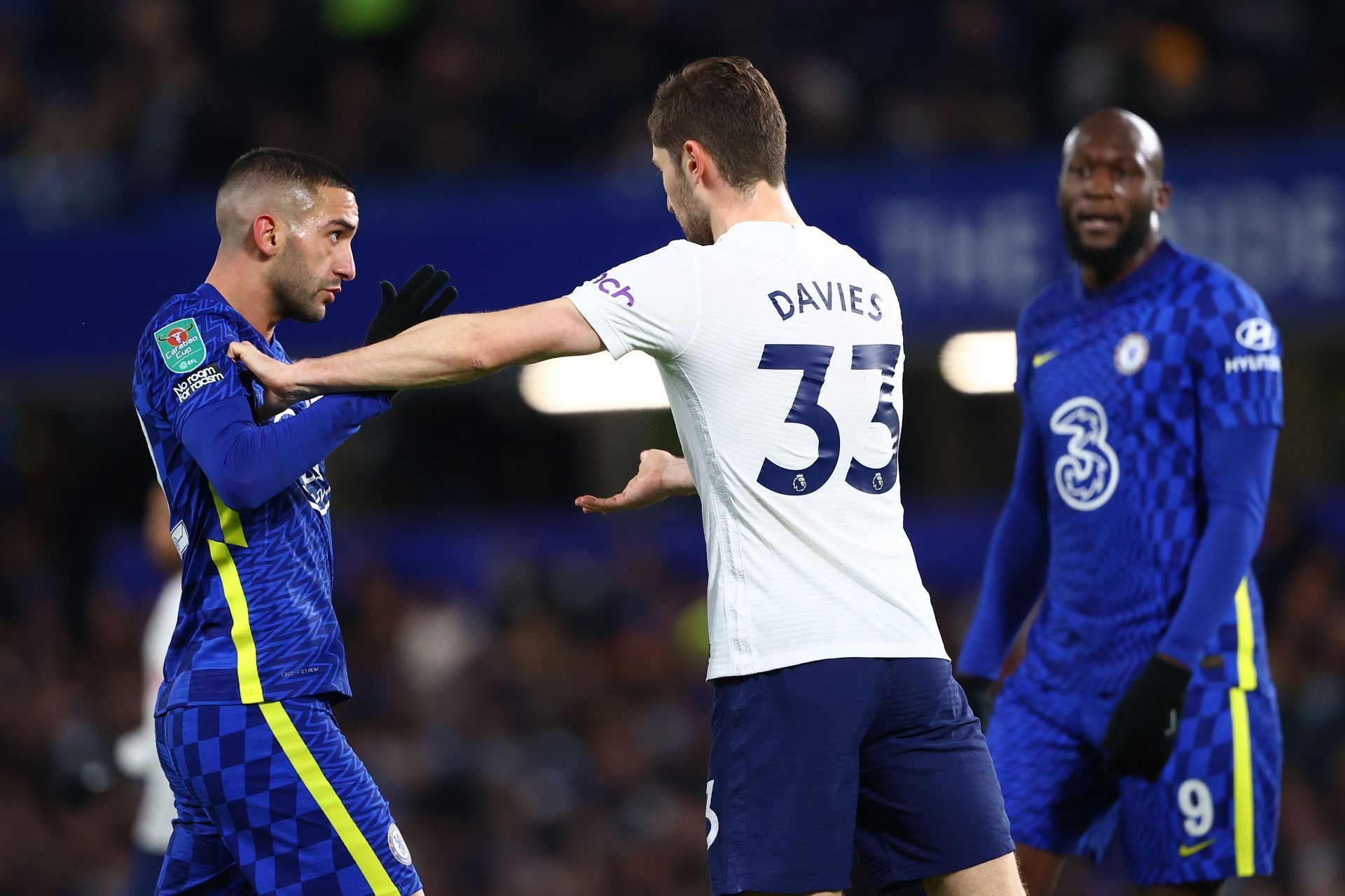 Hakim Ziyech clashes with Ben Davies