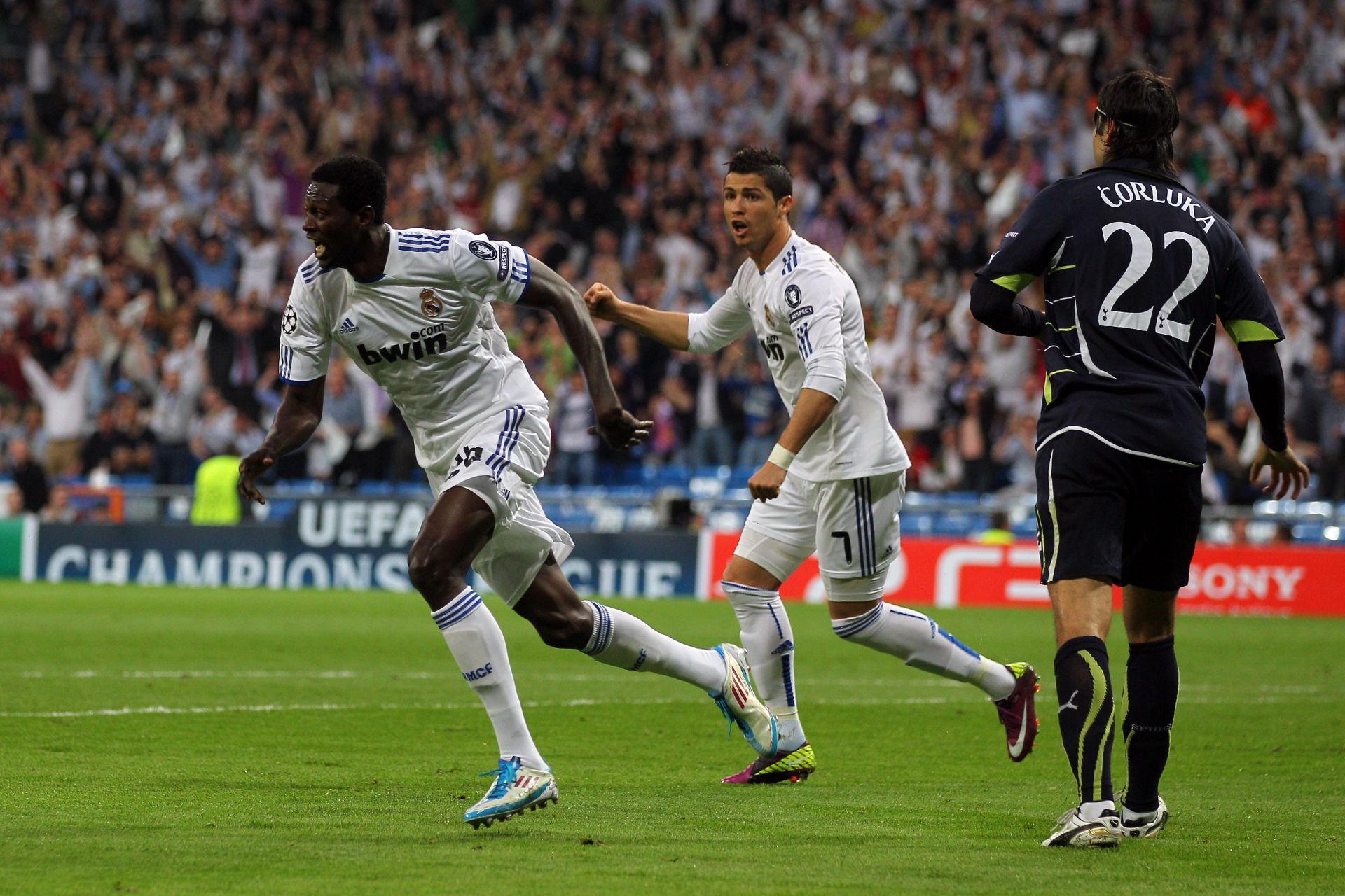 Real Madrid stars Cristiano Ronaldo and Emmanuel Adebayor