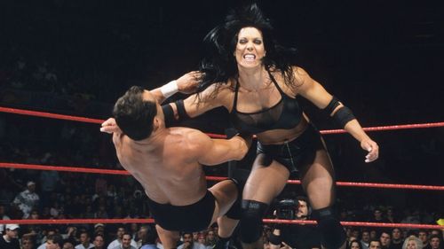 The Ninth Wonder of the World was the first female superstar to enter WWE's Men's Royal Rumble contest.