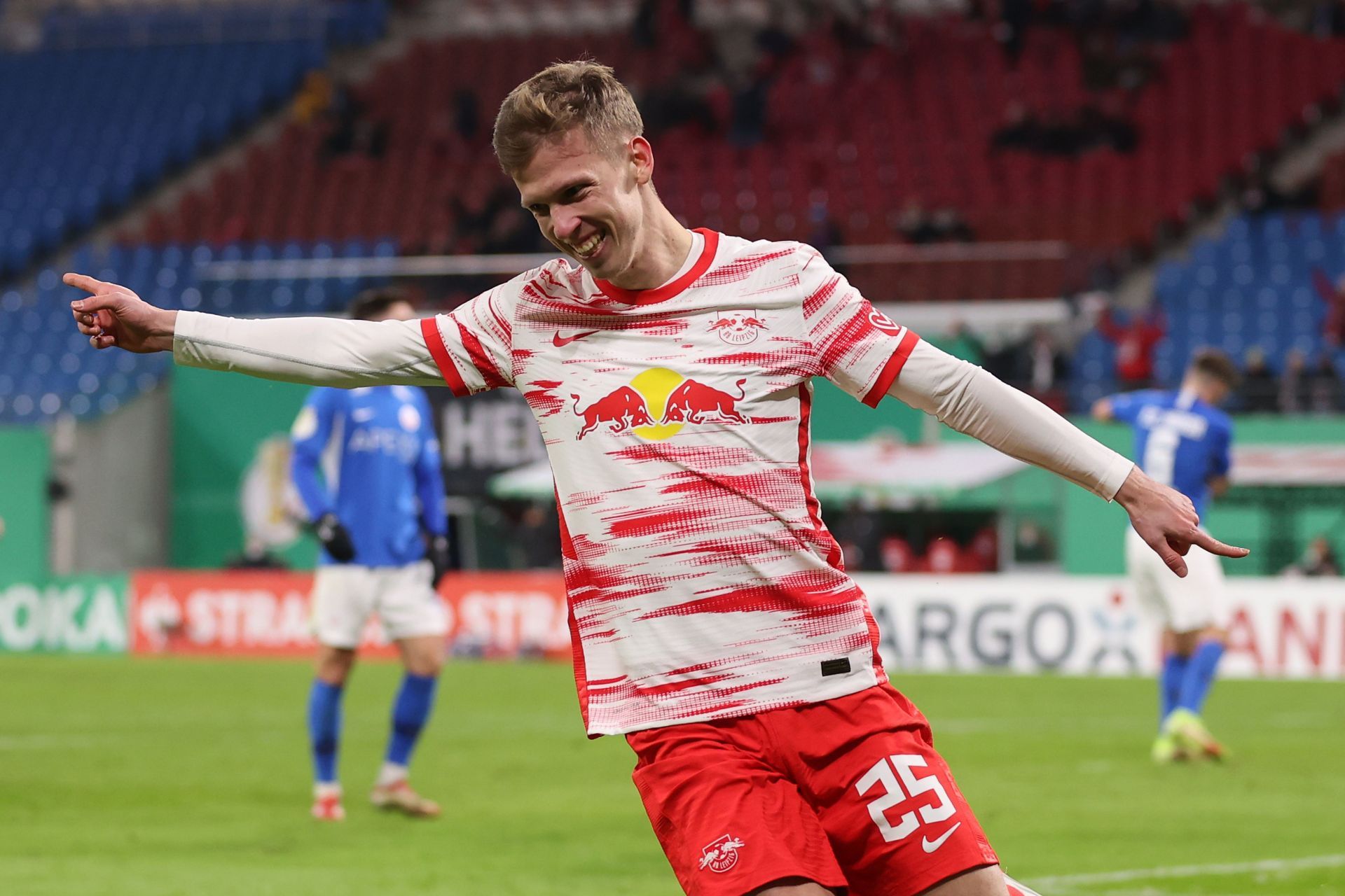 Dani Olmo of RB Leipzig v Hansa Rostock - DFB Cup: Round of Sixteen