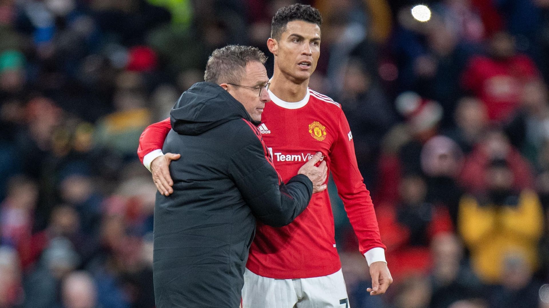 Manchester United manager Ralf Rangnick and Cristiano Ronaldo (Pic cred: The Times)