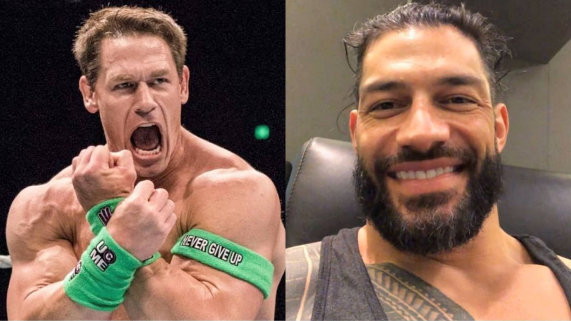 John Cena (left) and Roman Reigns (right)