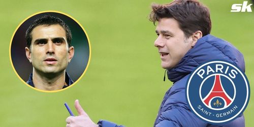 Paris Saint-Germain manager Mauricio Pochettino; [inset] Pauleta.