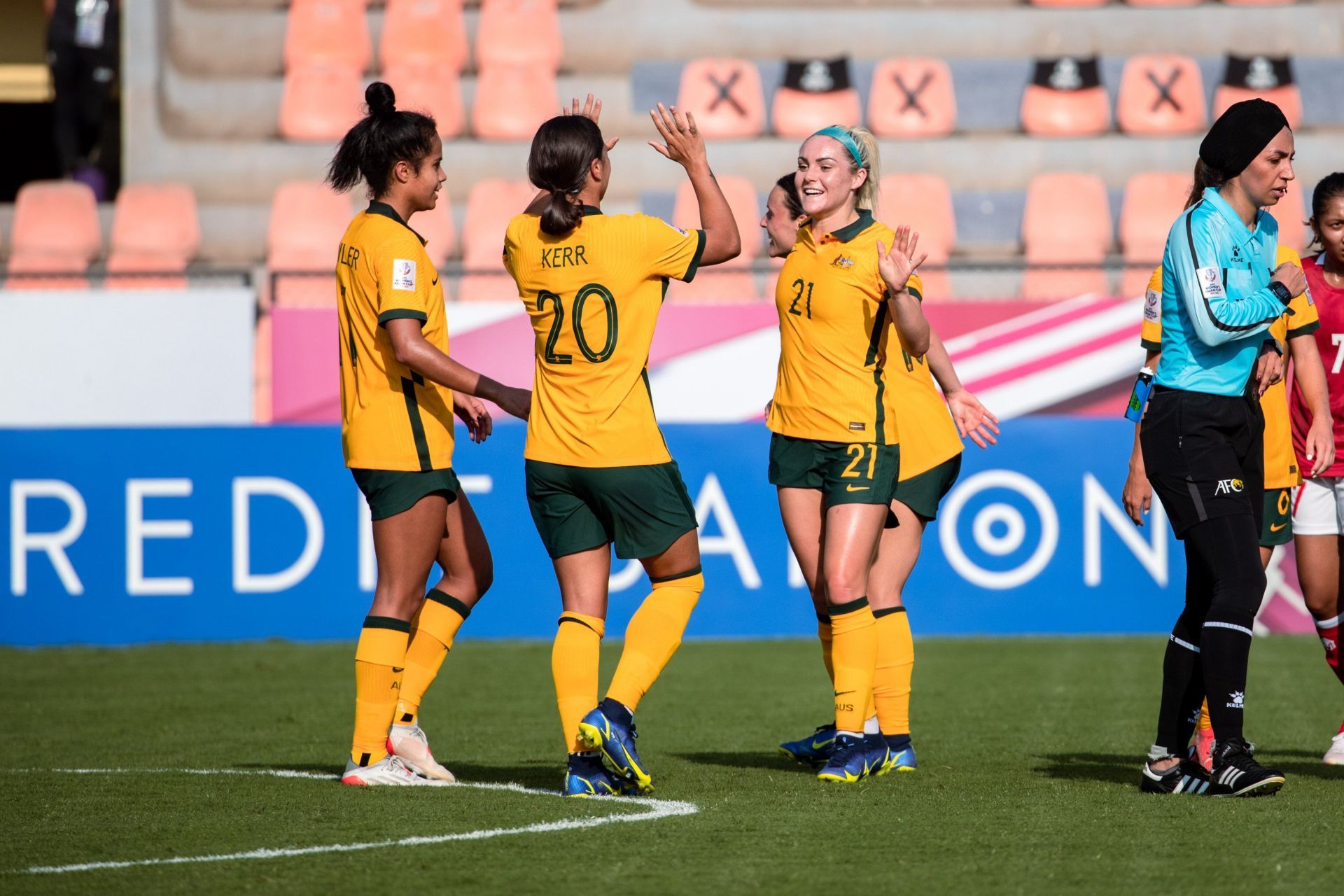 The Matildas scored 18 goals against Indonesia without reply. (Image Courtesy: Twitter/Matildas)
