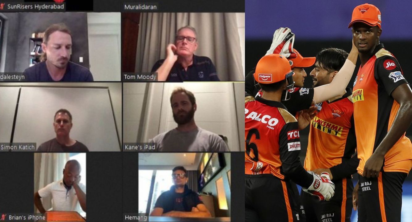 The new Sunrisers Hyderabad management had a meet to discuss their strategy ahead of IPL 2022 auction. Pic: @sunrisershyd/ Instagram