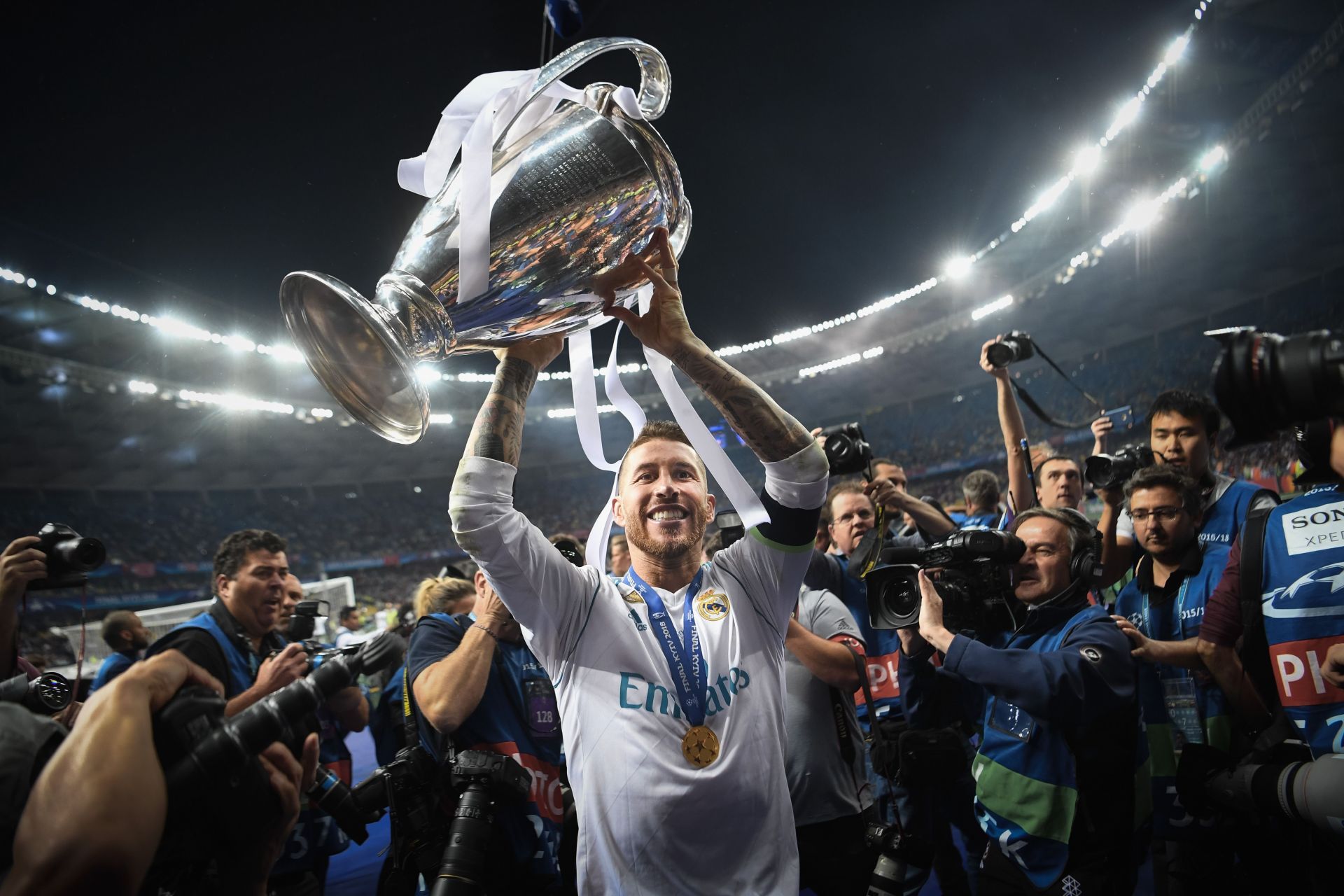 Sergio Ramos lifted four UEFA Champions League titles with Real Madrid.