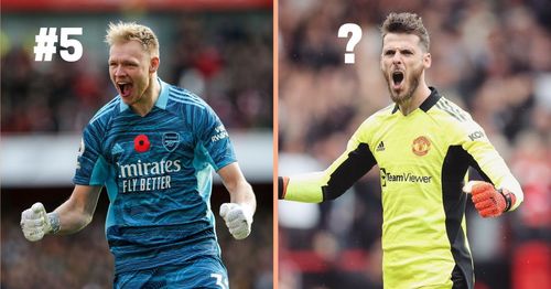 Arsenal's Aaron Ramsdale and Manchester United's David de Gea