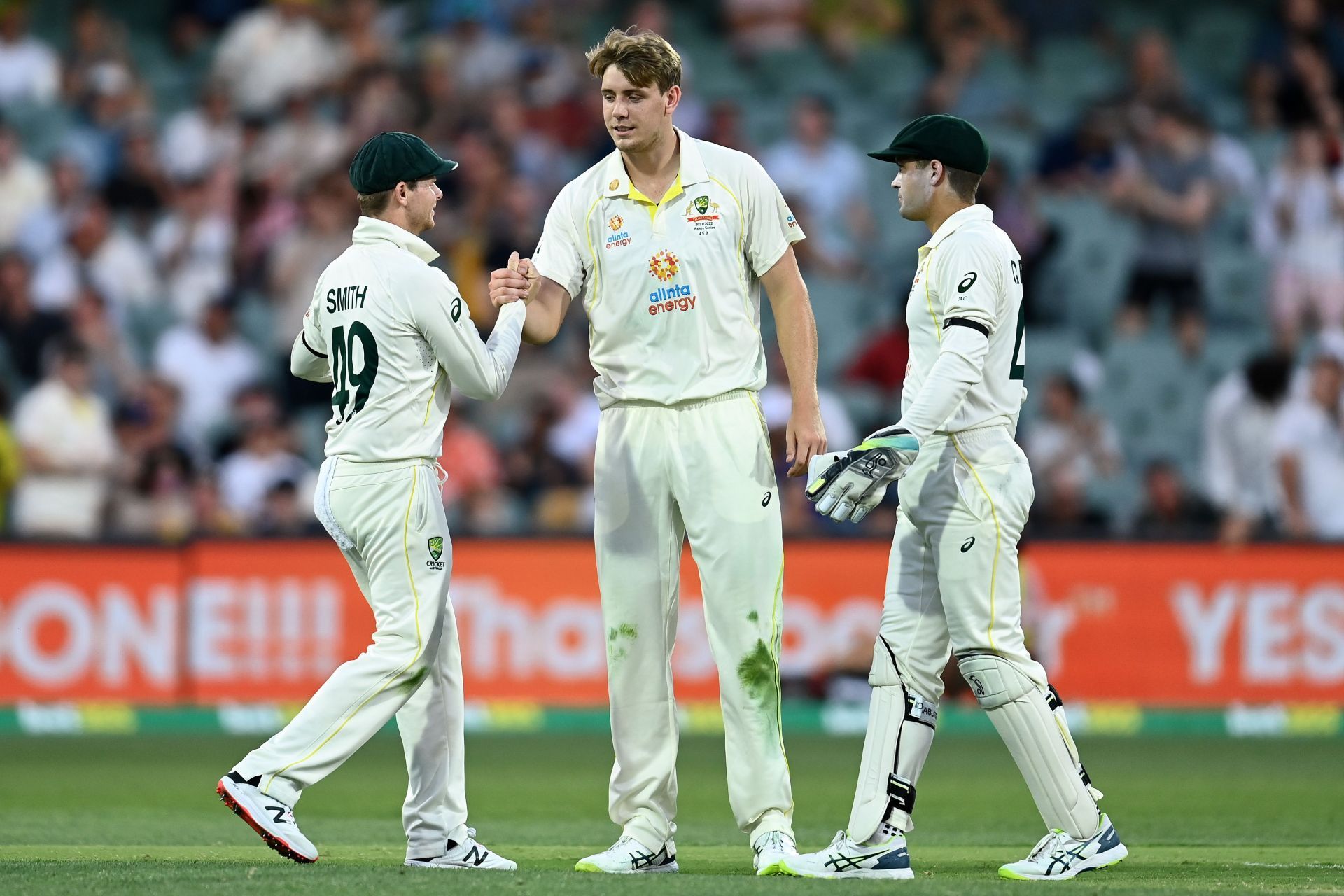 Cameron Green celebrates a wicket