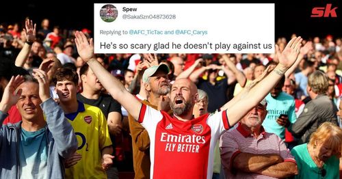 Arsenal fans were impressed by young forward's performance.