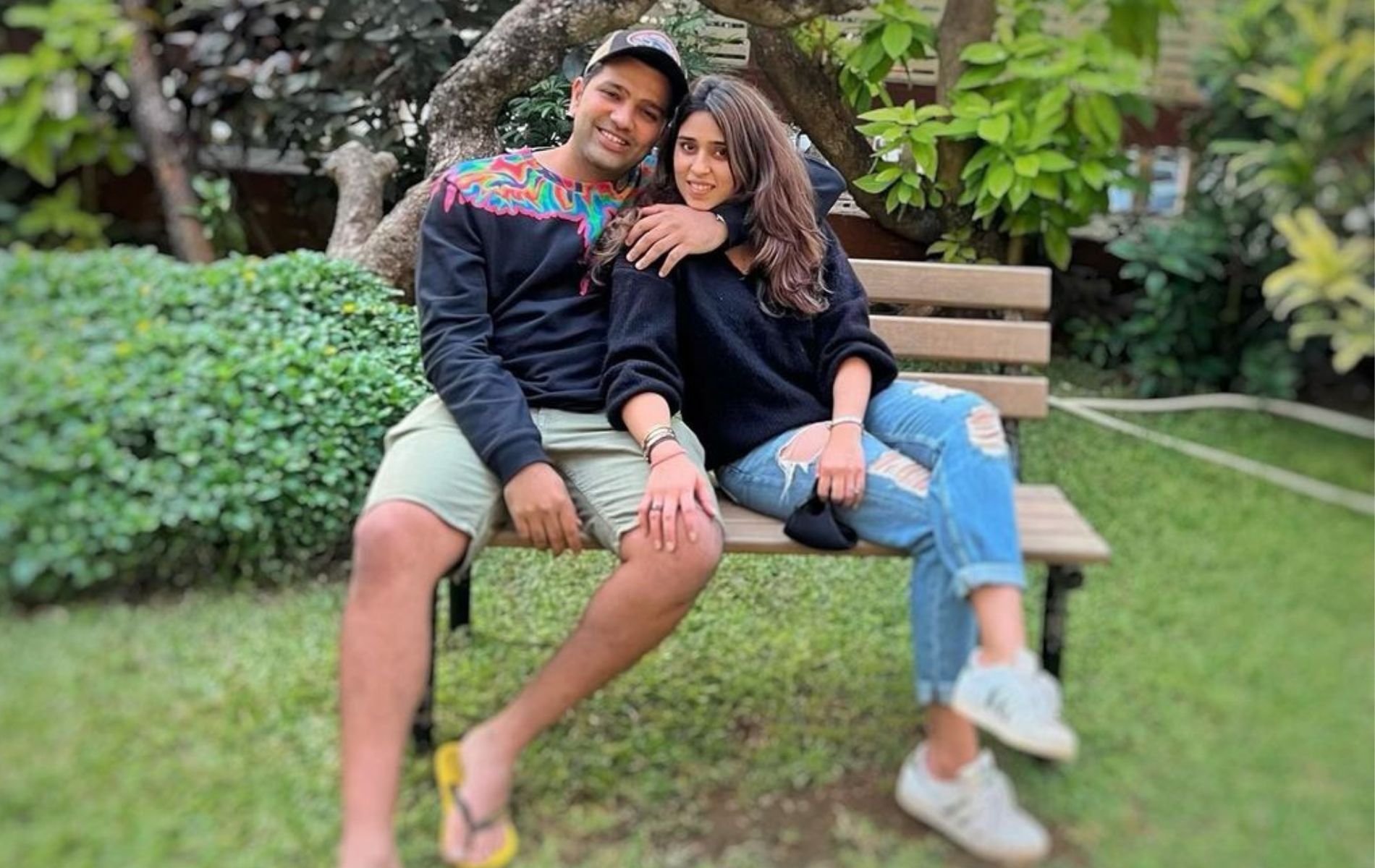 Rohit Sharma (L) with wife Ritika Sajdeh. (Image source: Instagram)