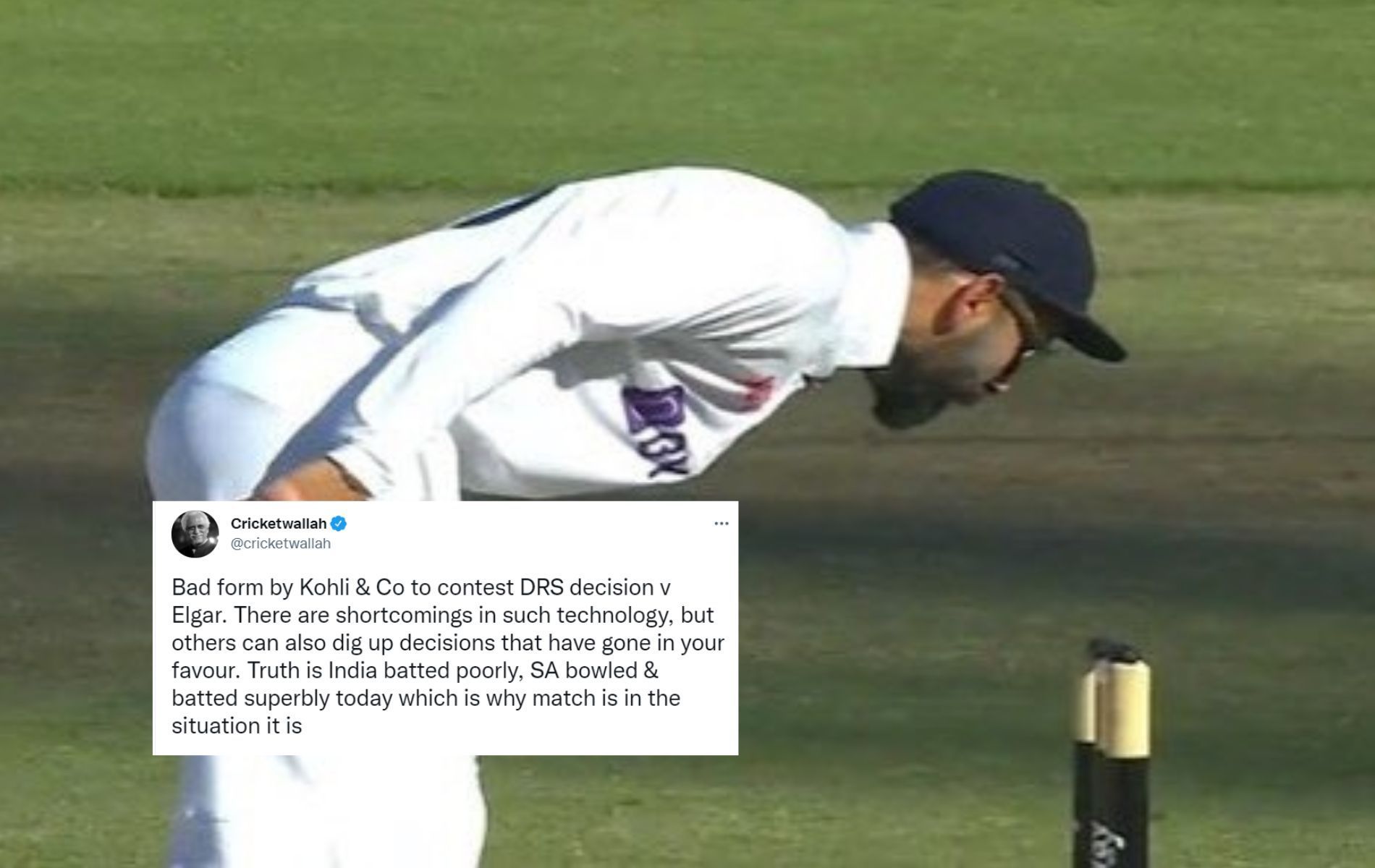 Virat Kohli had some snide remarks for the stump mic after a DRS call against India.