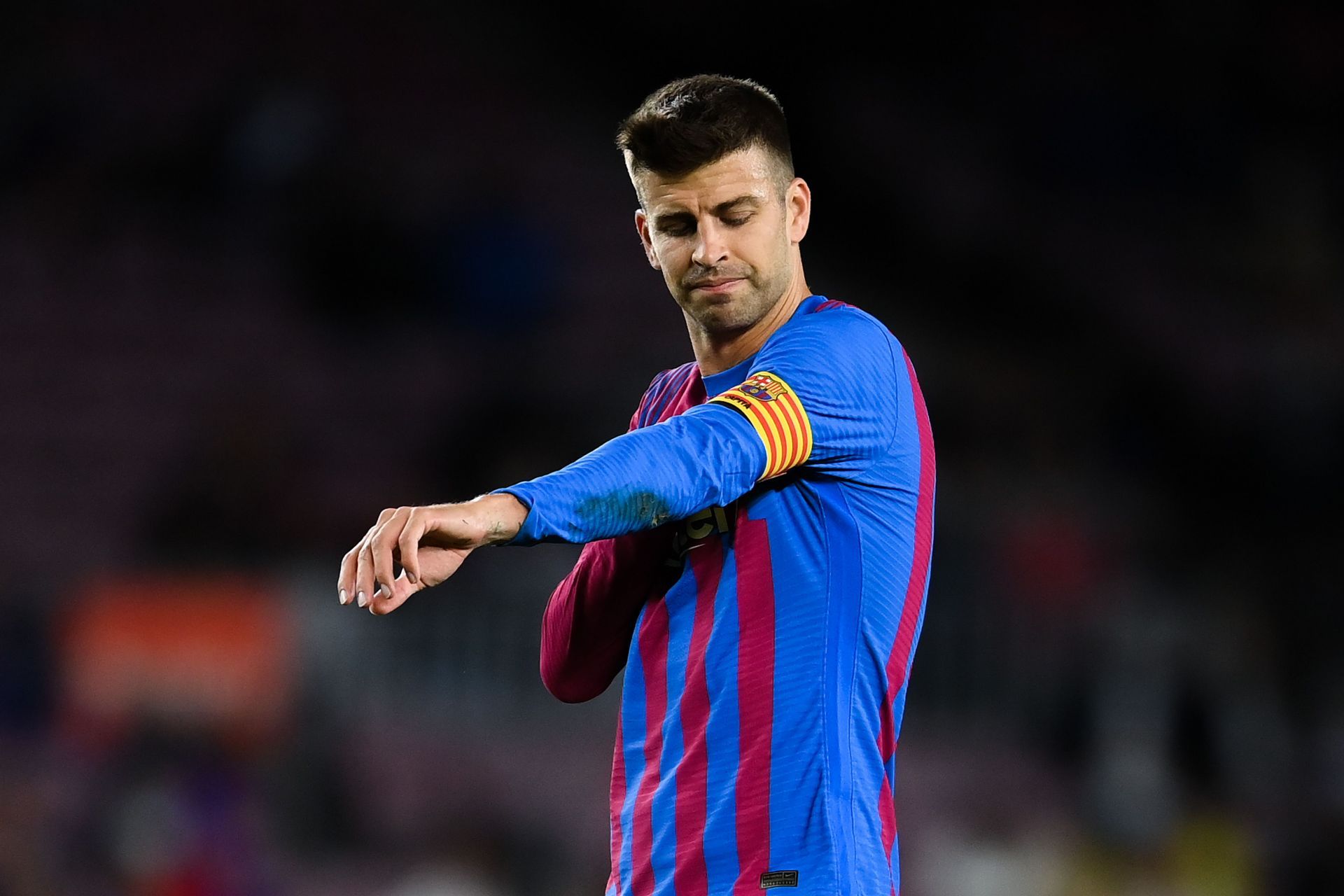Pique has proudly worn the armband for the Catalans