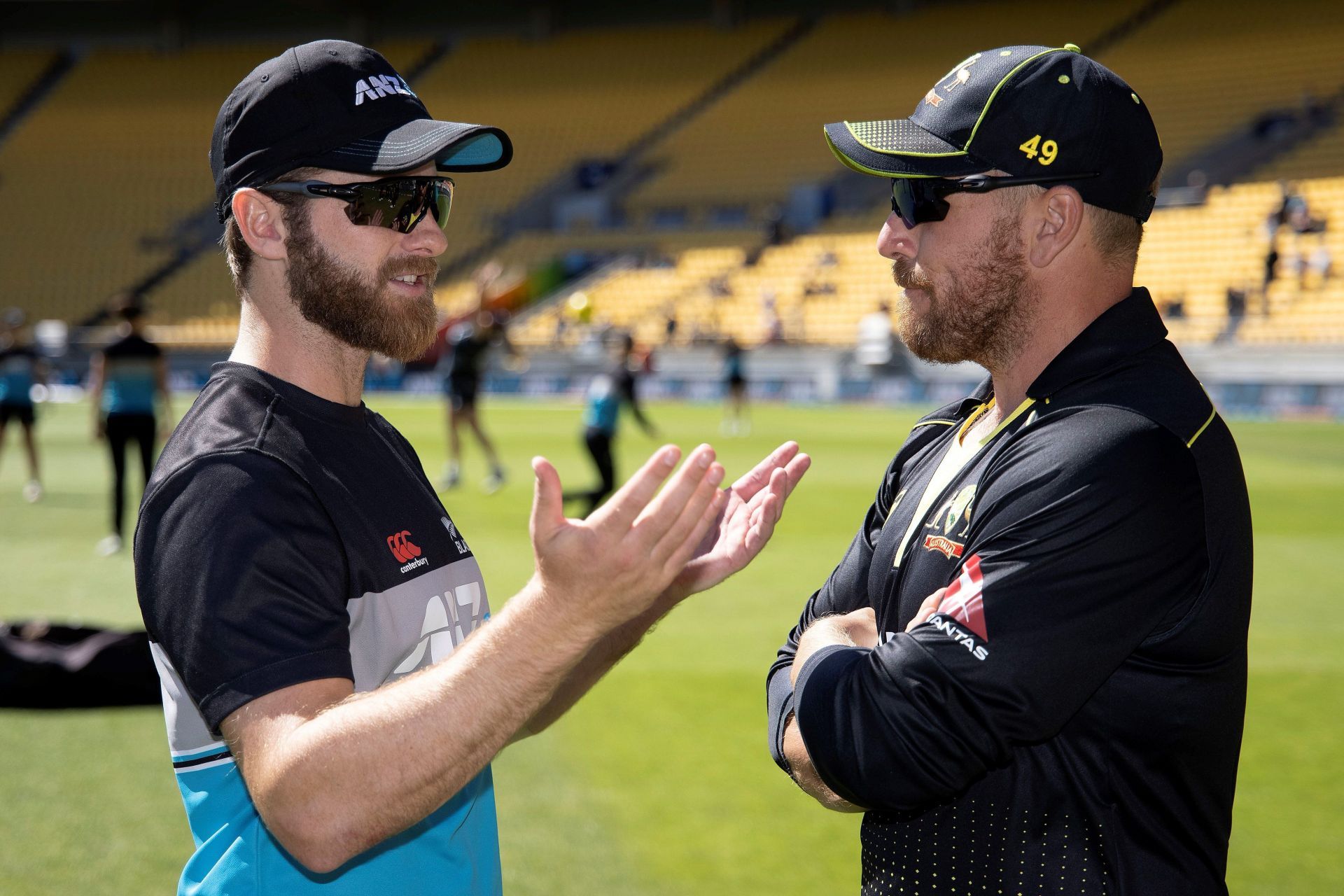 Kane Williamson and Aaron Finch. (Credits: Getty)