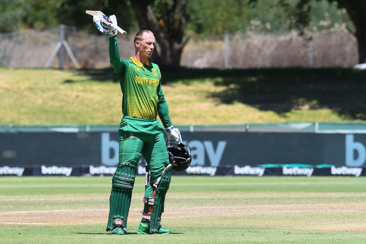 Rassie van der Dussen scored a match-winning 129 against India in Paarl (Credit: Getty Images).