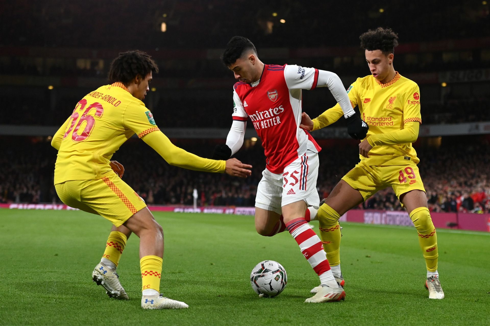 Arsenal's Gabriel Martinelli was very impressive on the night, but failed to convert his chances.