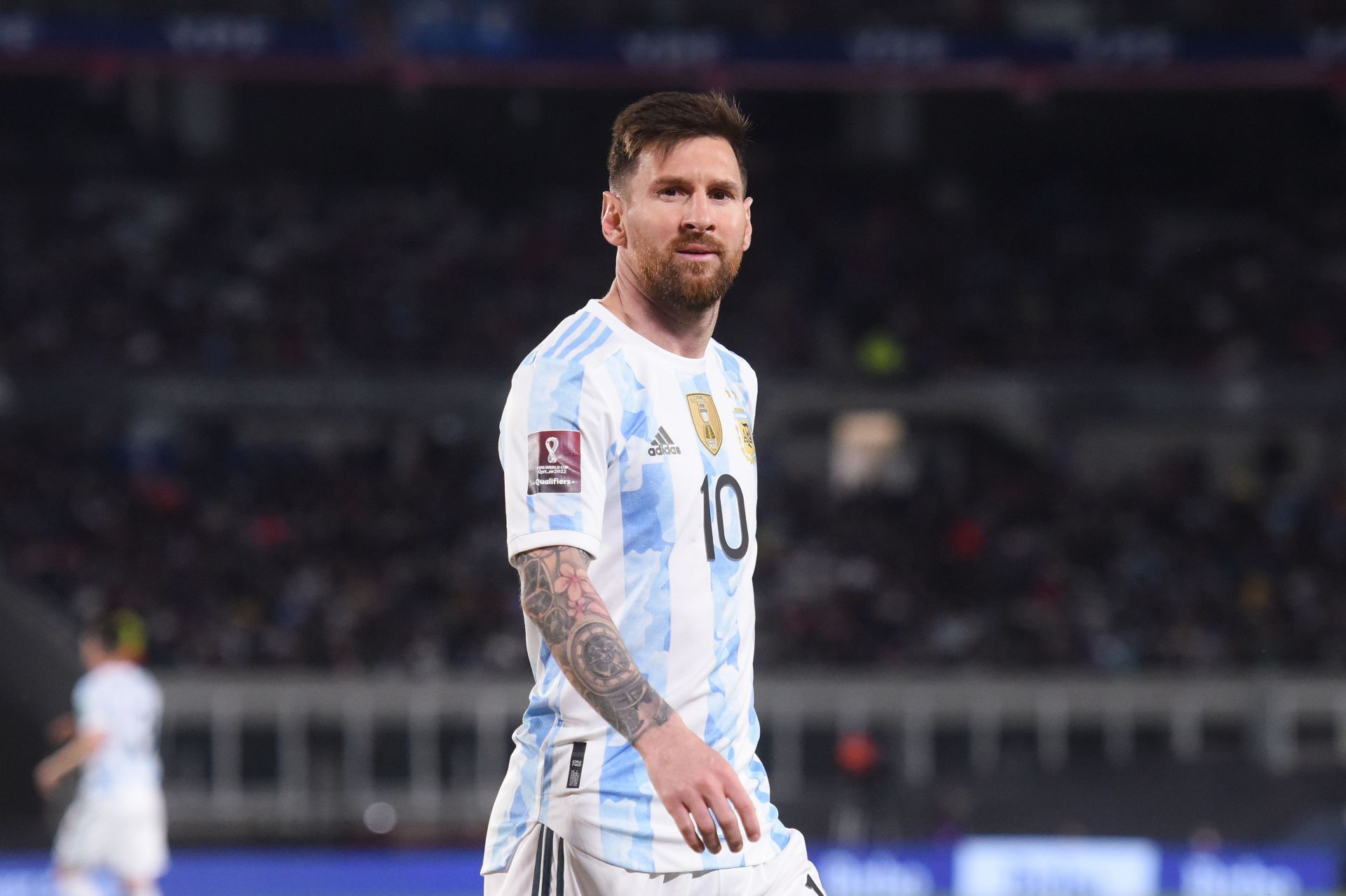 Lionel Messi in Argentina v Uruguay - FIFA World Cup 2022 Qatar Qualifier