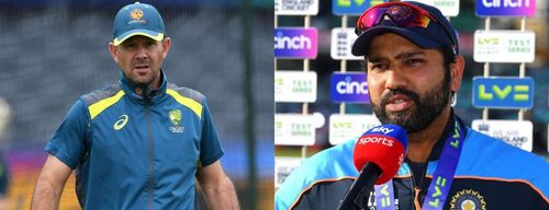 Ricky Ponting and Rohit Sharma. Pics: Getty Images