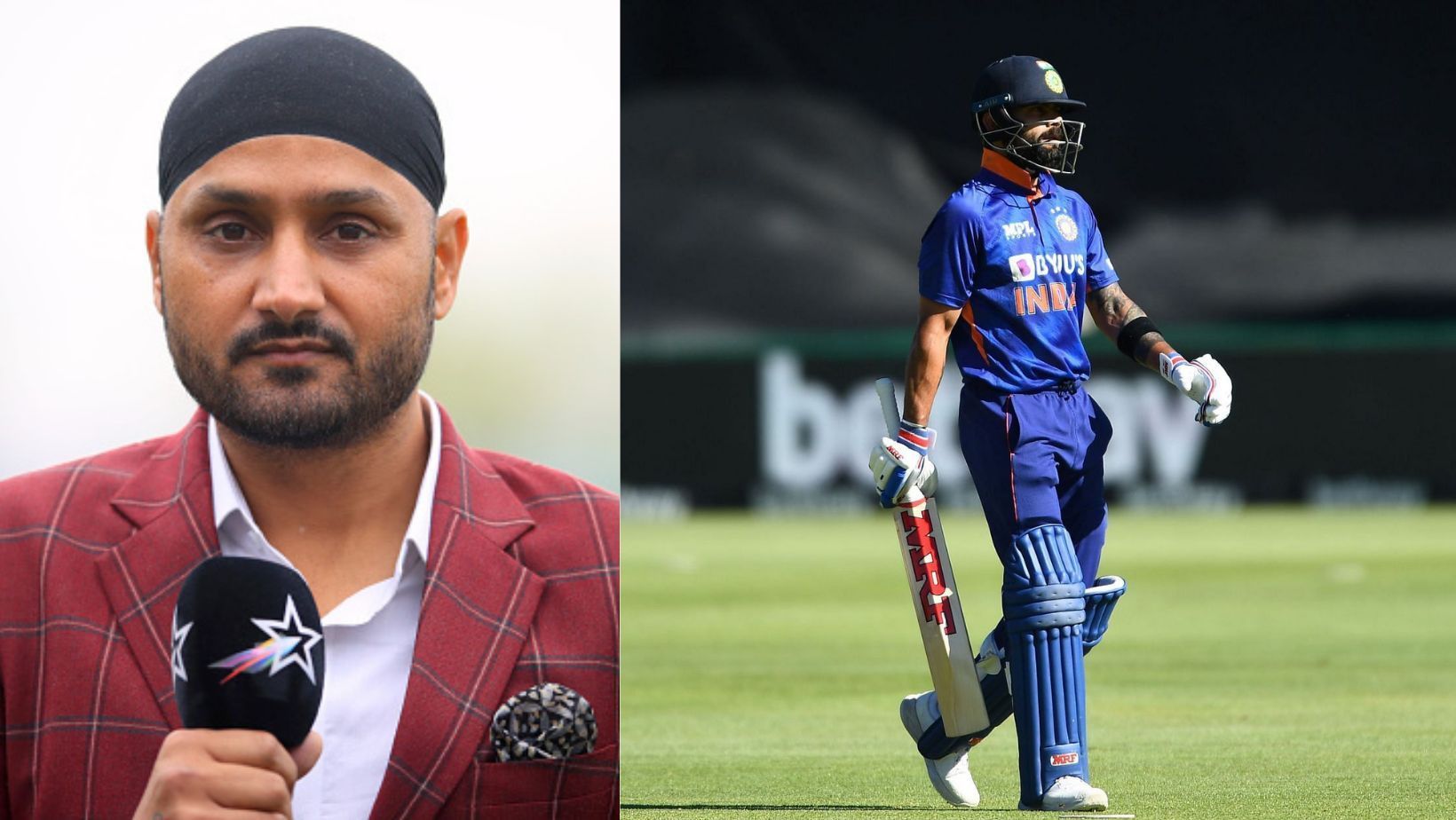 Harbhajan Singh (L) opines on Virat Kohli&#039;s form, captaincy stepping down.