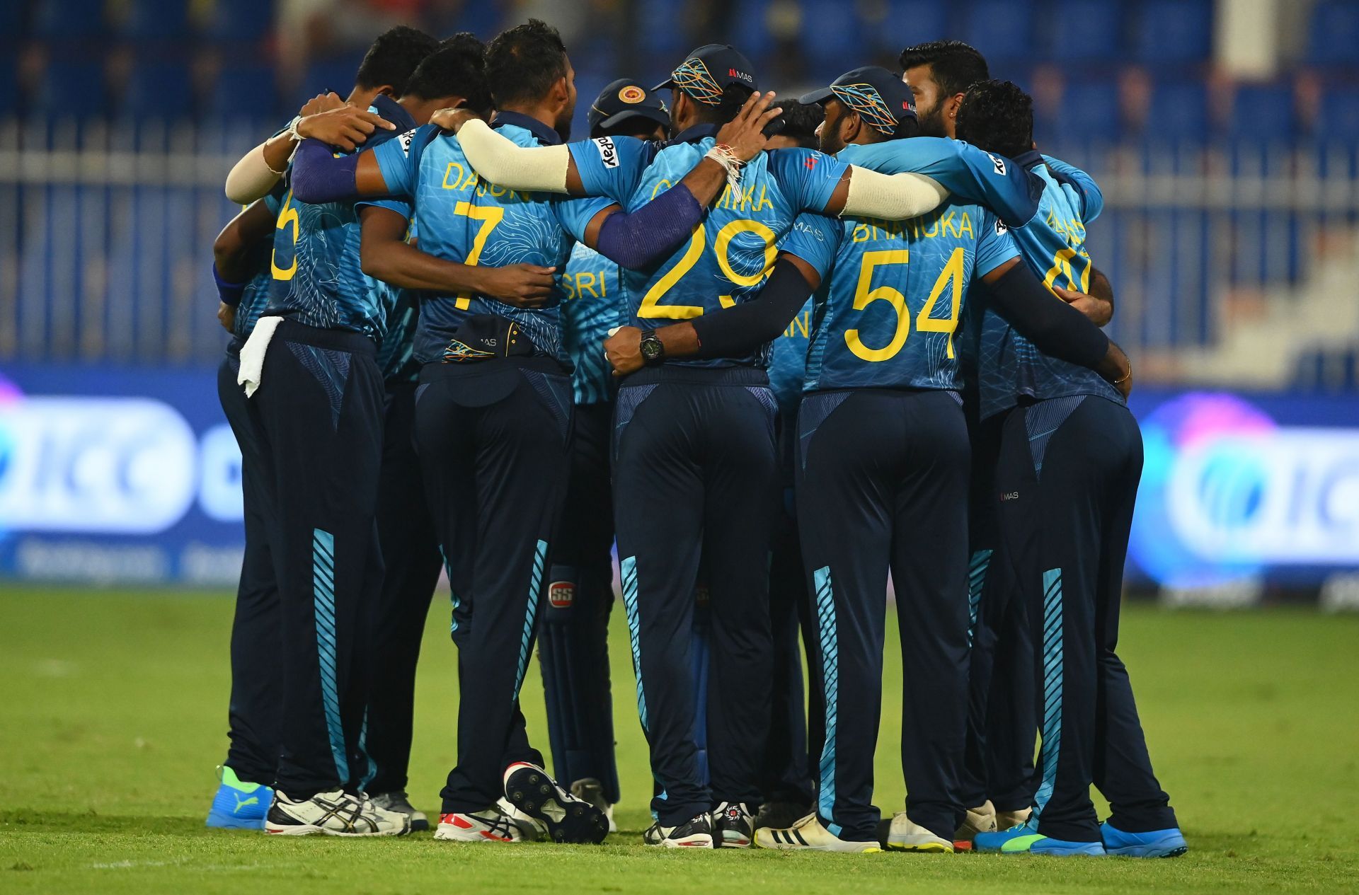 The Lankan side during the ICC Men's T20 World Cup 2021