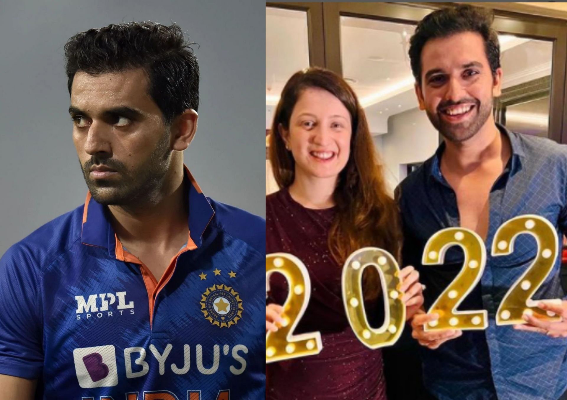 Deepak Chahar&#039;s fiancee Jaya Bhardwaj has showered praise on the former after his heroics in the 3rd ODI (Picture Credits: Getty Images; Instagram/Jaya Bhardwaj).