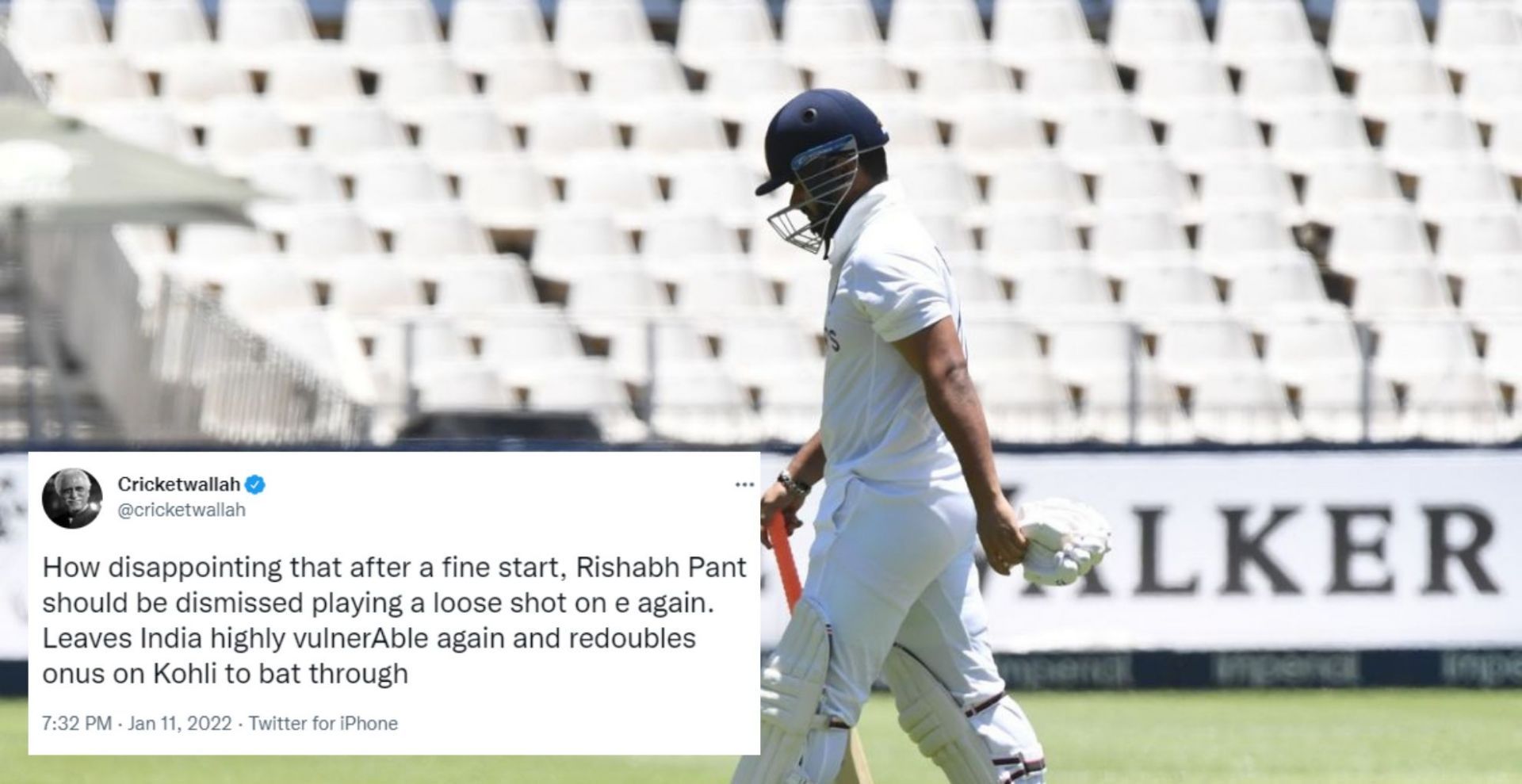 Rishabh Pant once again threw his wicket away after getting set in Cape Town