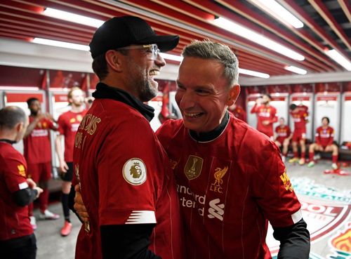 Liverpool manager Jurgen Klopp and his assistant manager Pep Lijnders