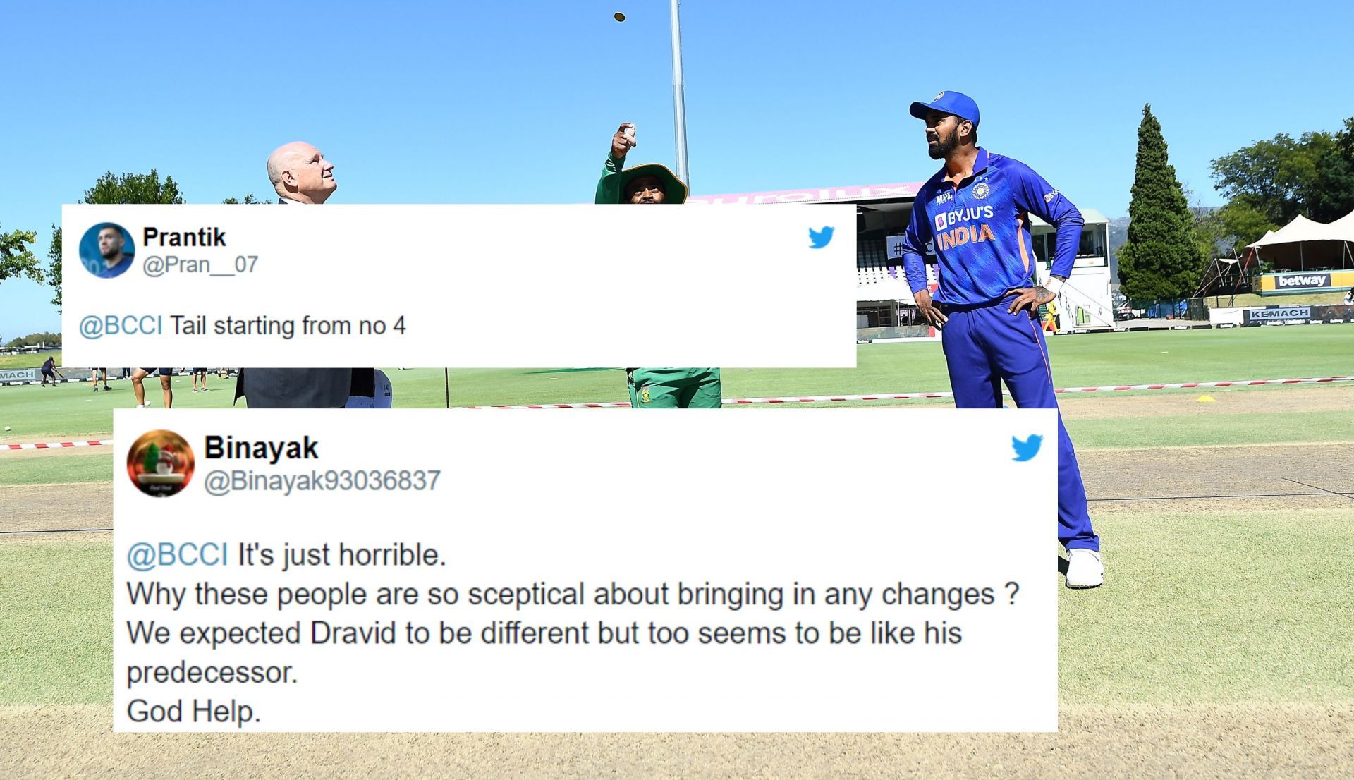 Fans express their frustrations after Team India goes in with an unchanged XI for the 2nd ODI against South Africa