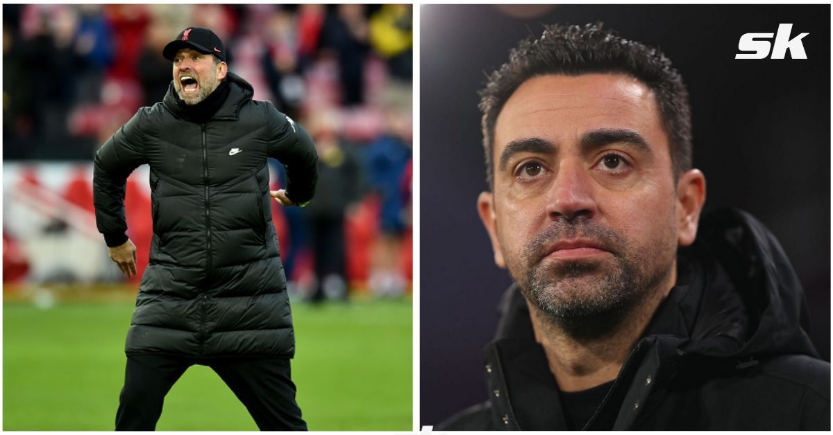 Liverpool boss Jurgen Klopp and Barcelona manager Xavi Hernandez