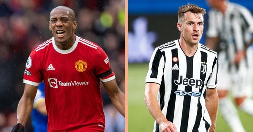 Manchester United's Anthony Martial and Juventus' Aaron Ramsey