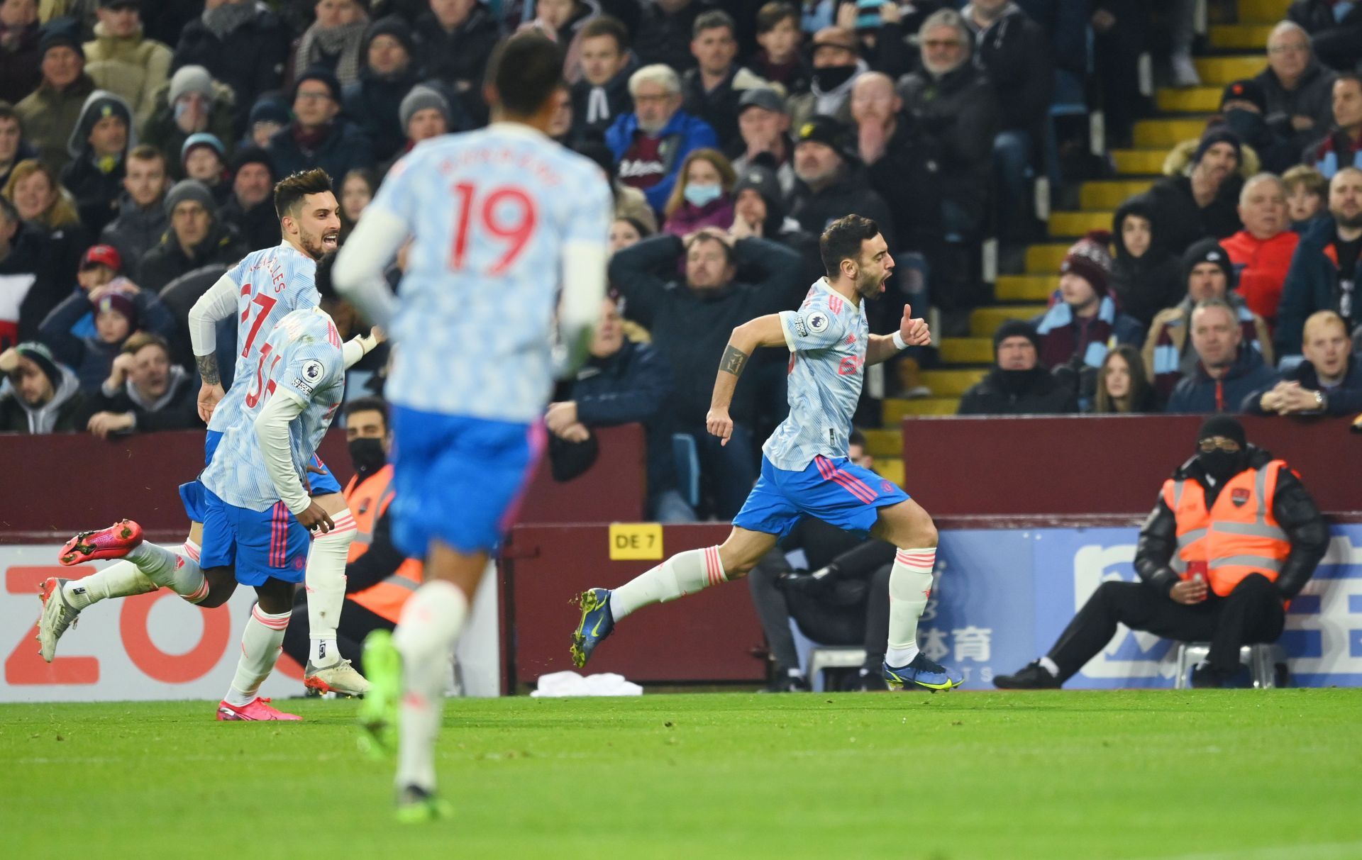 Fernandes (right) was United’s most dangerous player, and bagged a well-deserved brace.