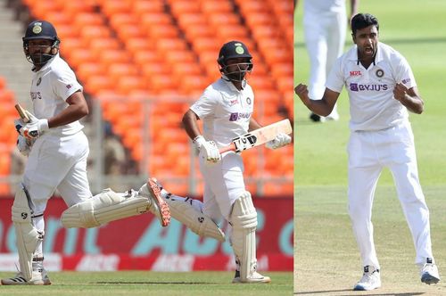 Rohit Sharma, Rishabh Pant and Ravichandran Ashwin. Pics: Getty Images