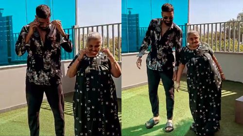 Hardik Pandya shook a leg with his grandmother earlier today (Image Source: Instagram)