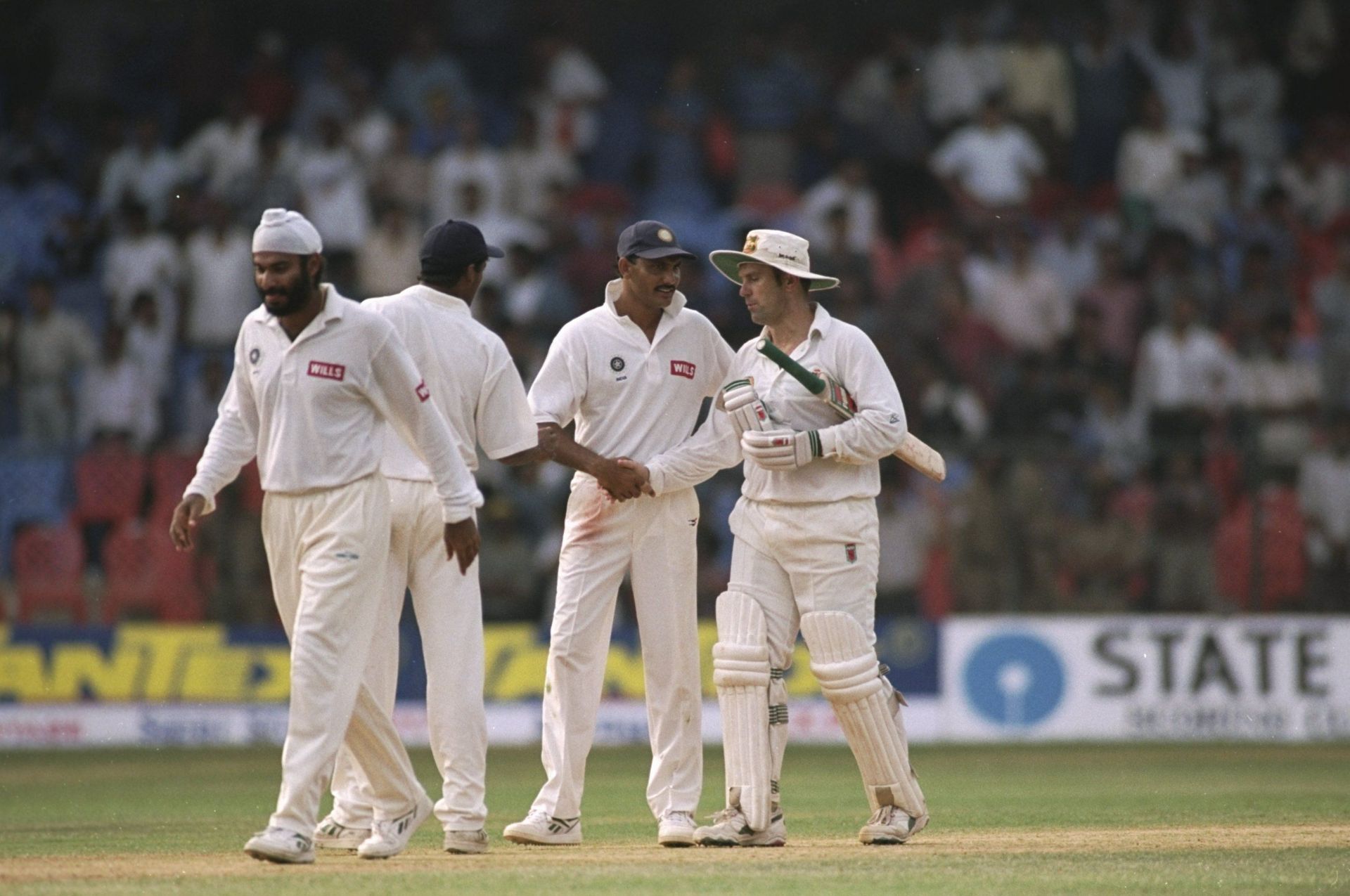 Azharuddin (second right) scored 115 off 110 balls at Kingsmead in 1997.