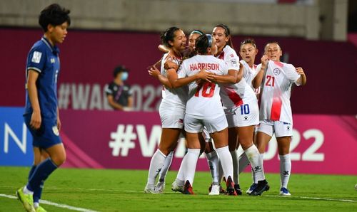 The Philippines celebrate after Chandler McDaniel scored an 81st-minute winner against Thailand. (Image: AFC)